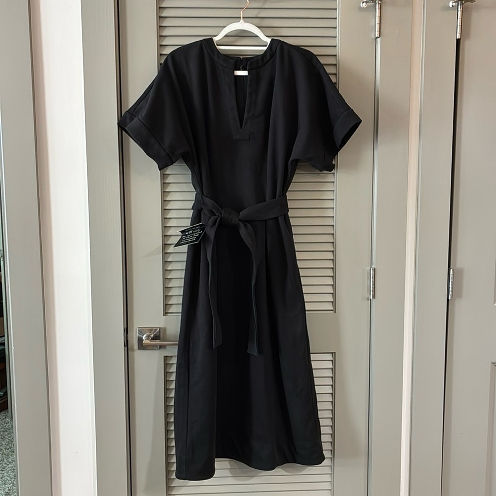 NWT Tuckernuck Black faux Suede midi Dress Sz S - Picture 4 of 9